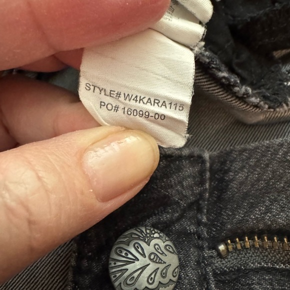 PrAna Womens Mid Rise Fitted Jeans Charcoal Gray Snakeskin 12 - Picture 7 of 8